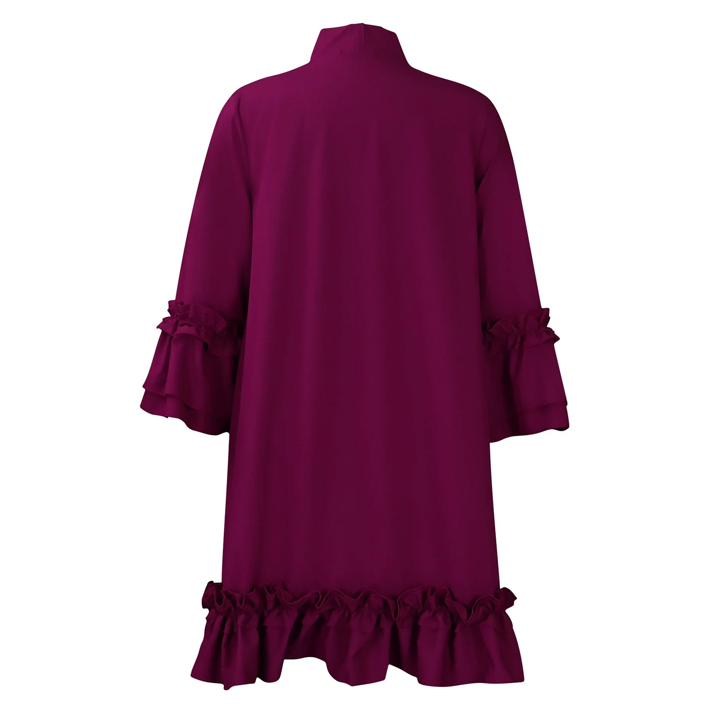 Loose Lacing Auricular Edge 3/4 Sleeve Dress.