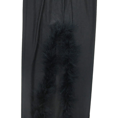 Feather Wrapped Chest Sleeveless Strapless Slim Dress.