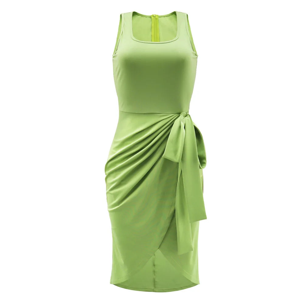 New Fashion U-neck Vest Sleeveless Street Casual Dress.