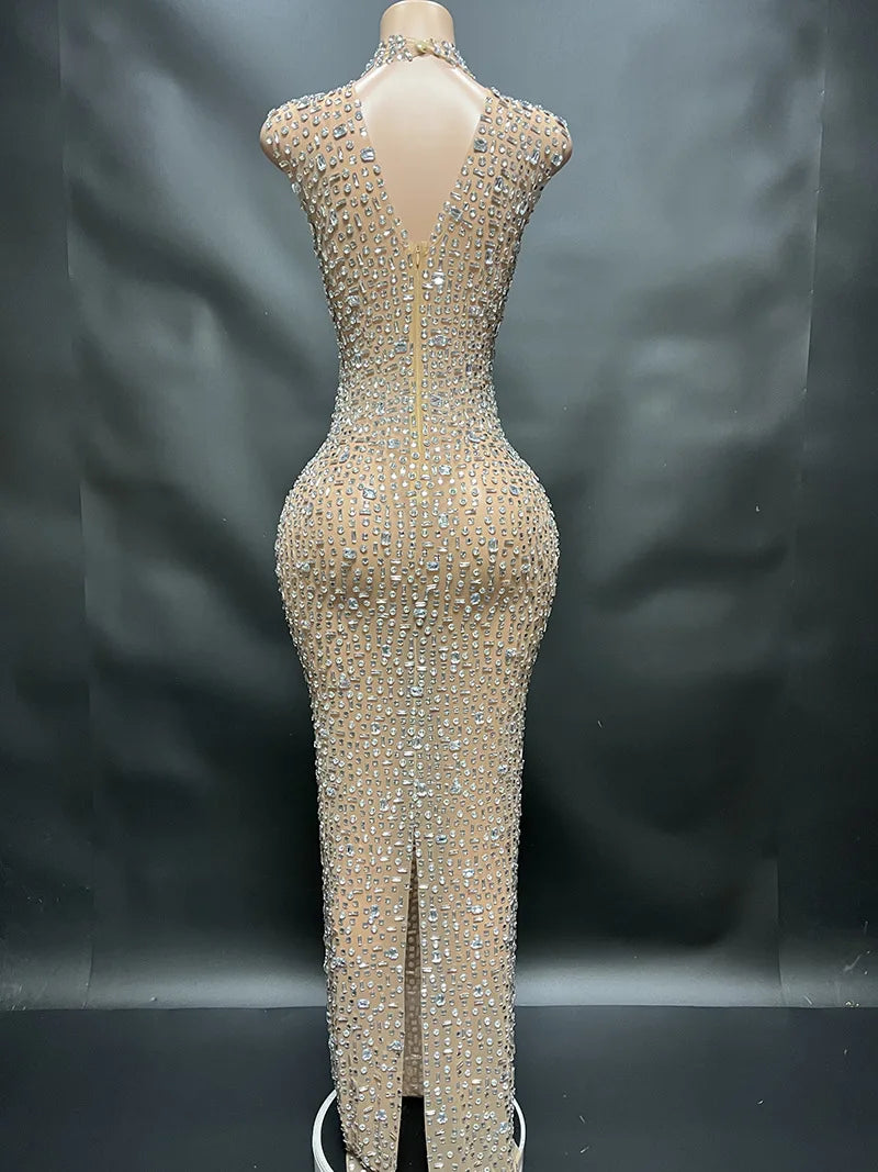 Luxury Crystal Diamond Long Dress.