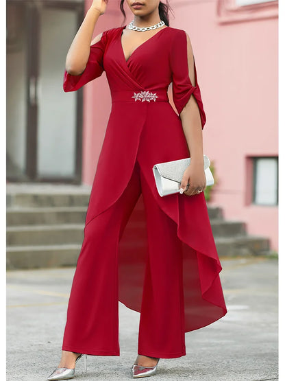 Plus Size Chiffon V-Neck Top Dress