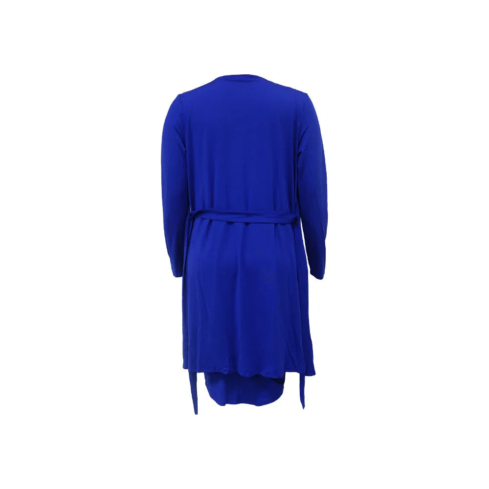 Long Sleeved Cloak Strap Large Bust Dress.