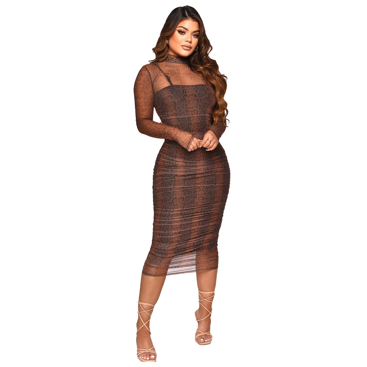 Plus Size Mesh Two-piece Party Dresses