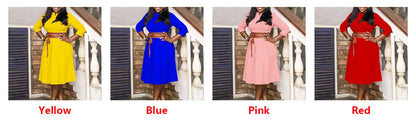 Pink Loose Belt Toggle Dress.