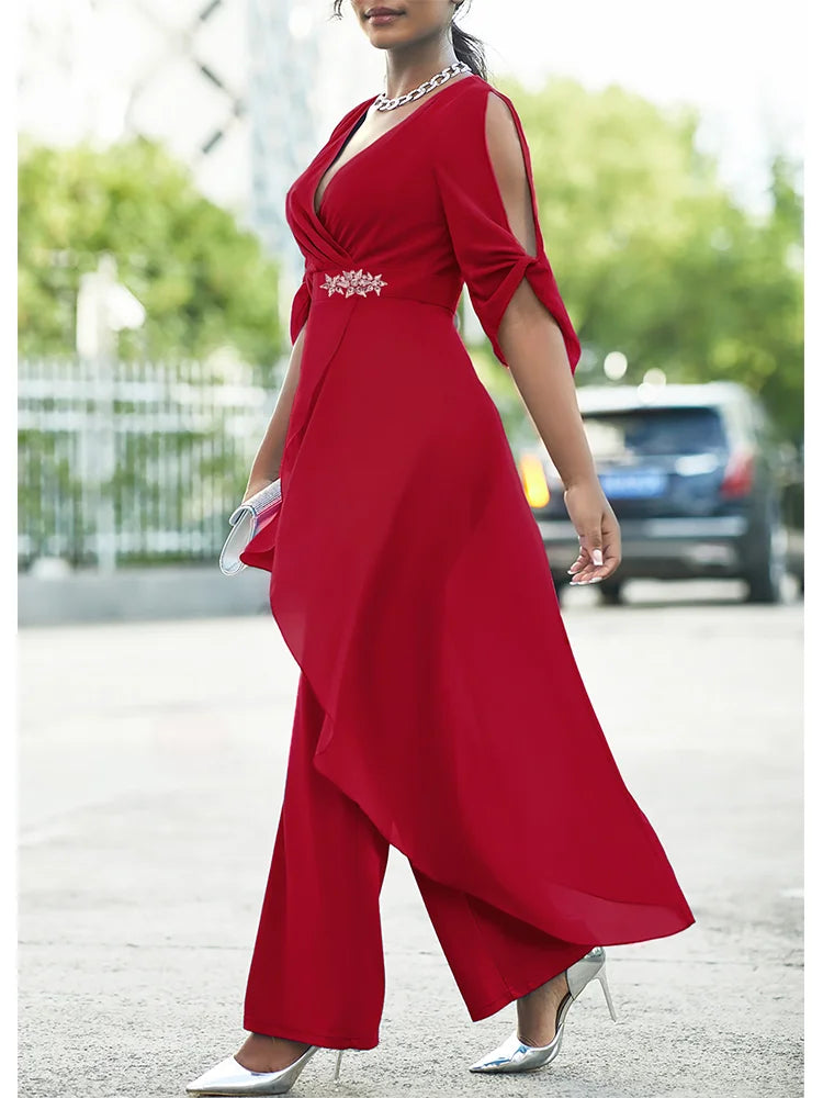 Plus Size Chiffon V-Neck Top Dress