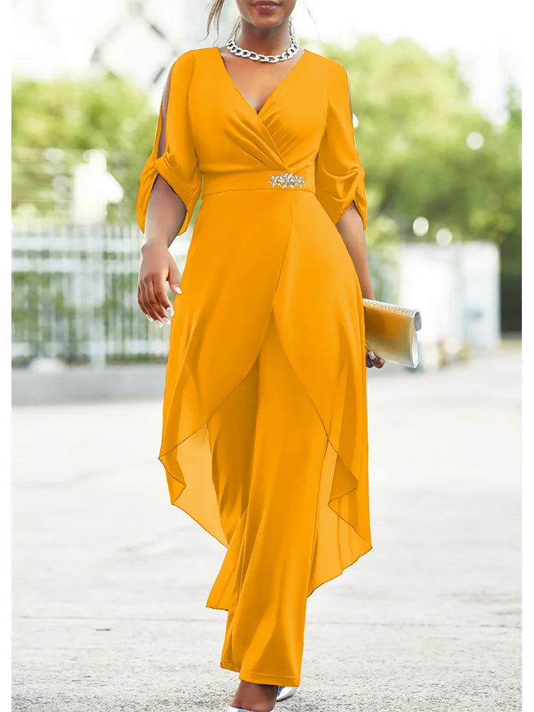 Plus Size Chiffon V-Neck Top Dress