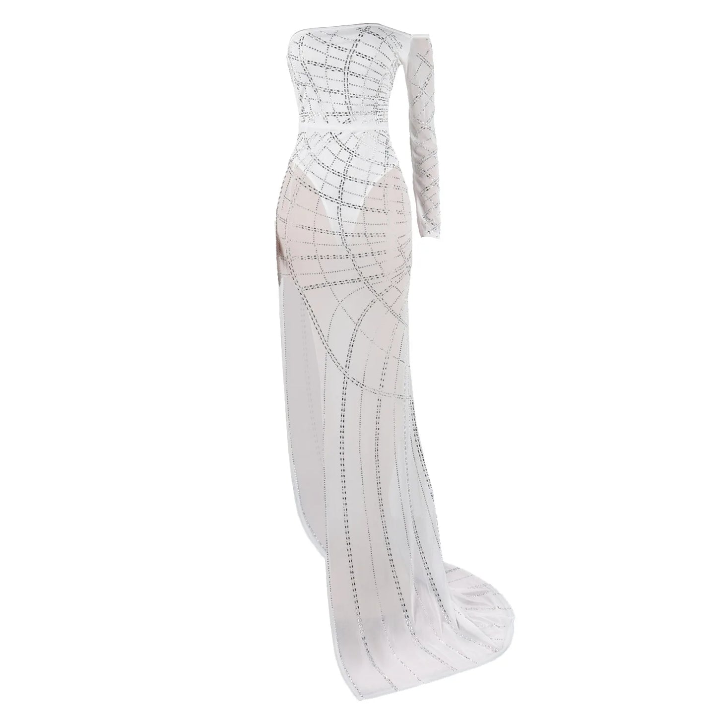 Diamond Wrapped Side Opening Slim Fit Dress.