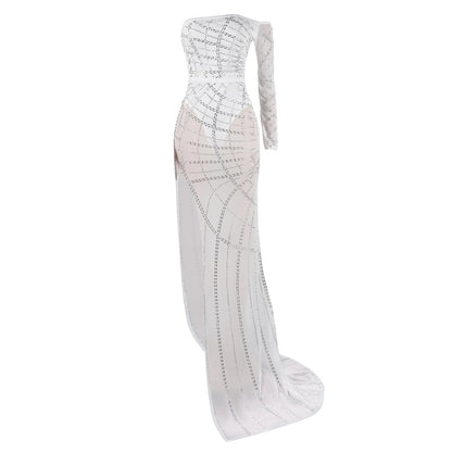 Diamond Wrapped Side Opening Slim Fit Dress.