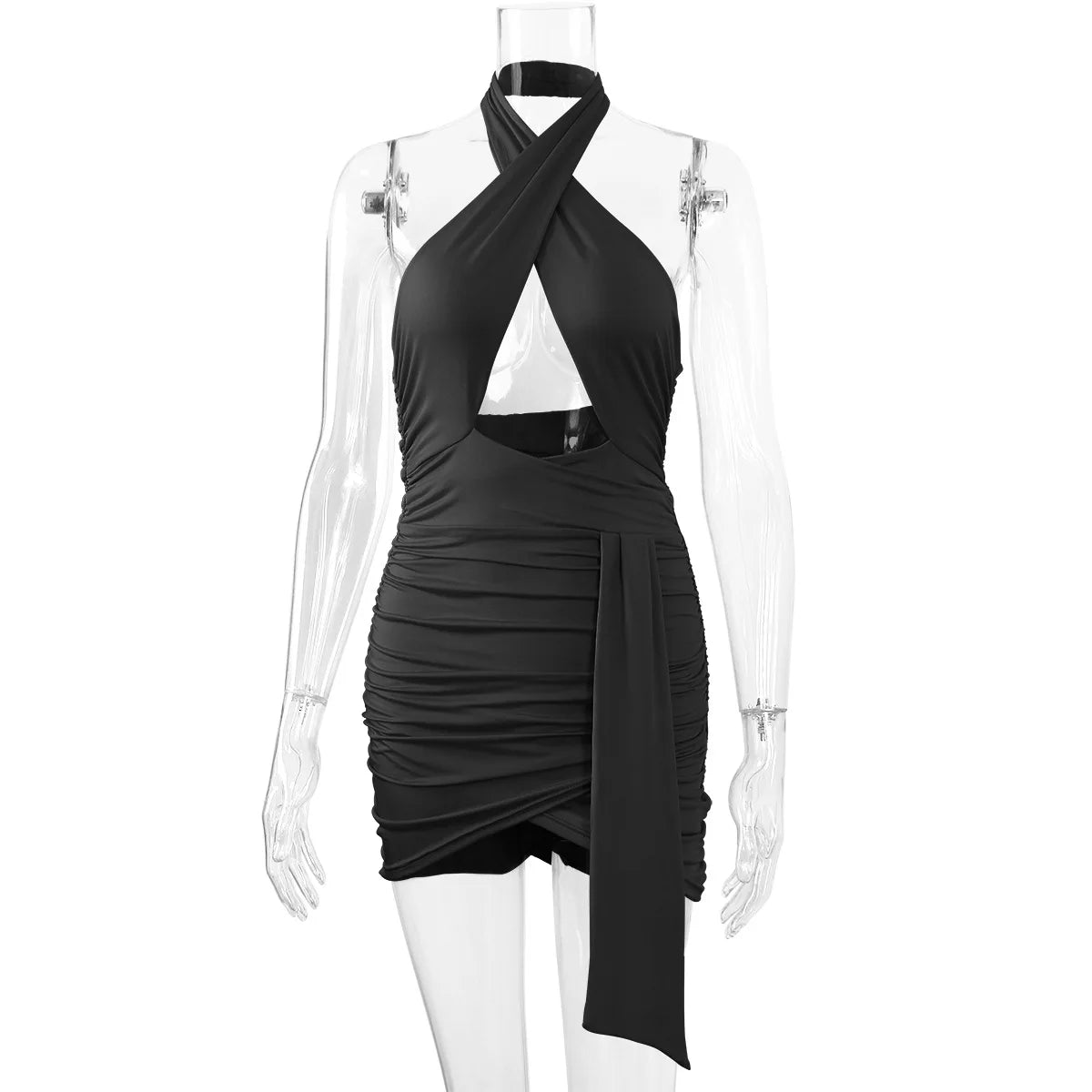 Summer Sexy Halter Cross Night Club Dress.