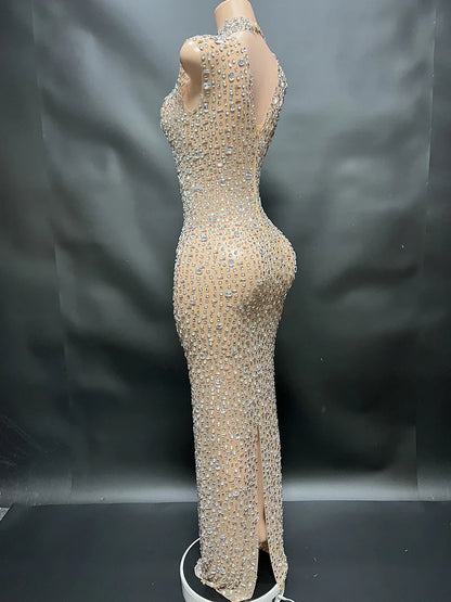 Luxury Crystal Diamond Long Dress.