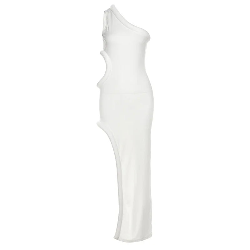 Y2K One-shoulder Hollow Dress.