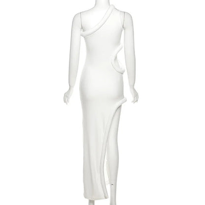 Y2K One-shoulder Hollow Dress.