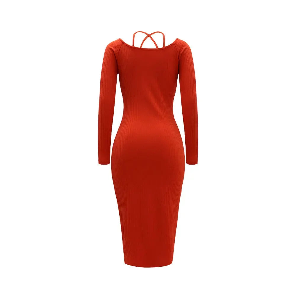 Hollow Knitted Tight Dress.