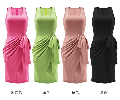 New Fashion U-neck Vest Sleeveless Street Casual Dress.