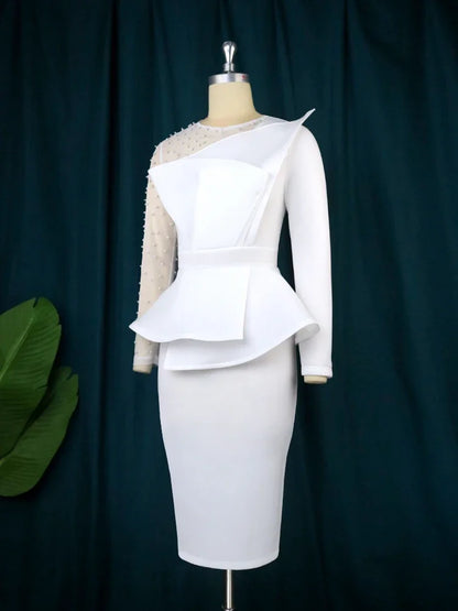 Women White Party Dress.