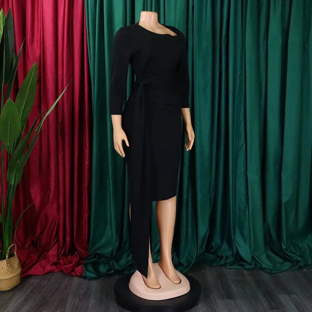 Three-quarter Pleated Dress.