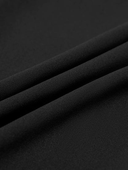Mesh Spliced Belt Black Dress.