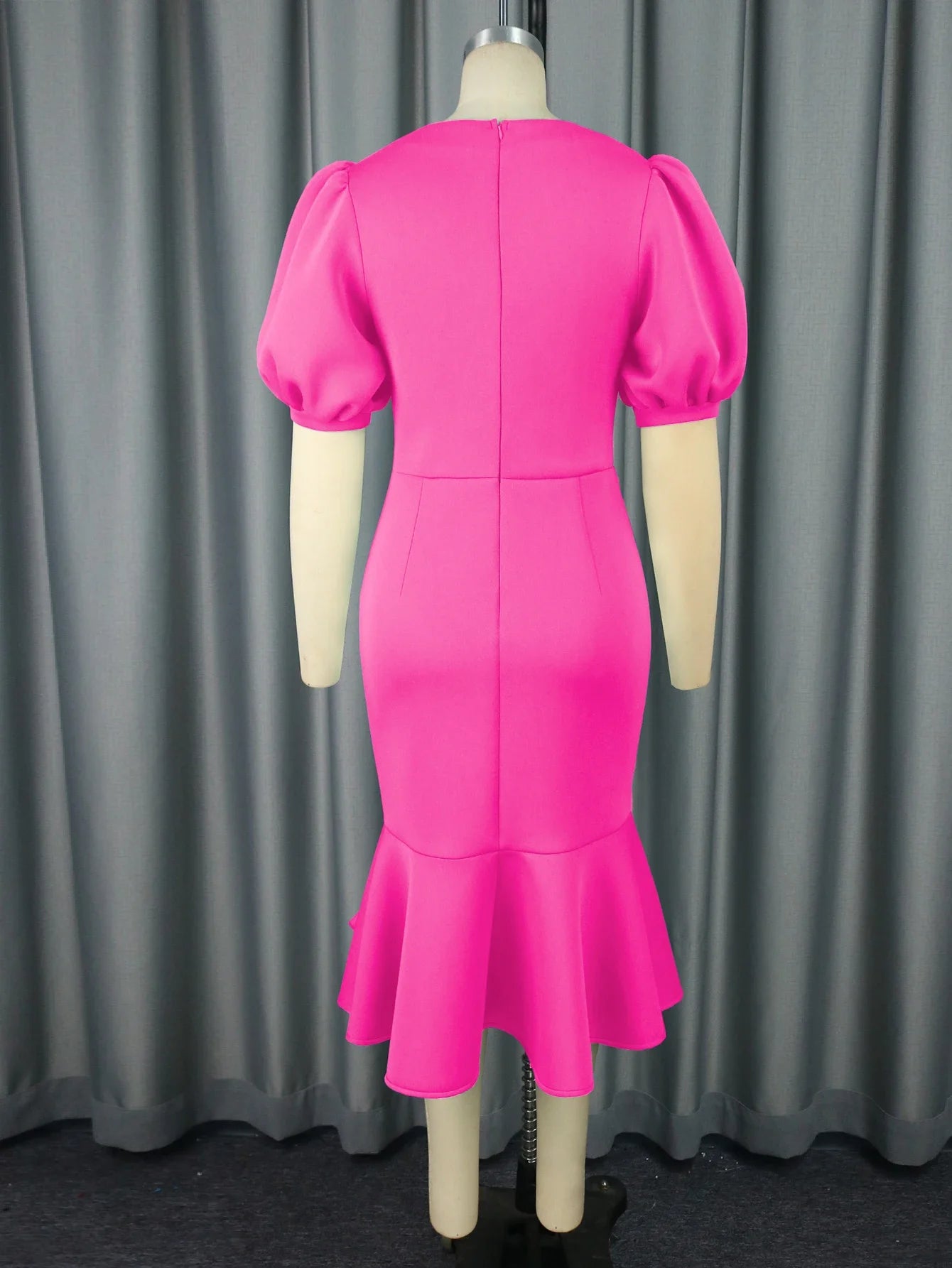 Trendy Fuchsia Women Evening Party Dress.