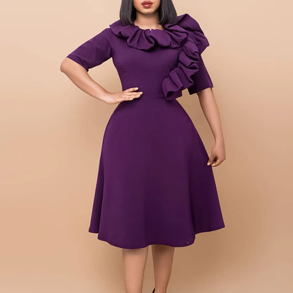 Half Sleeve Slim Fit Large Swing Dress.