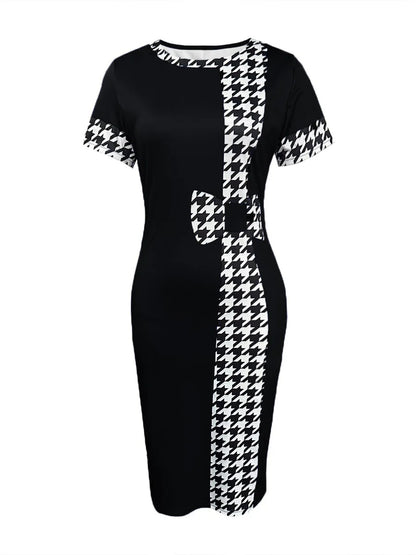 Women's Print Short Sleeve Midi Dress.