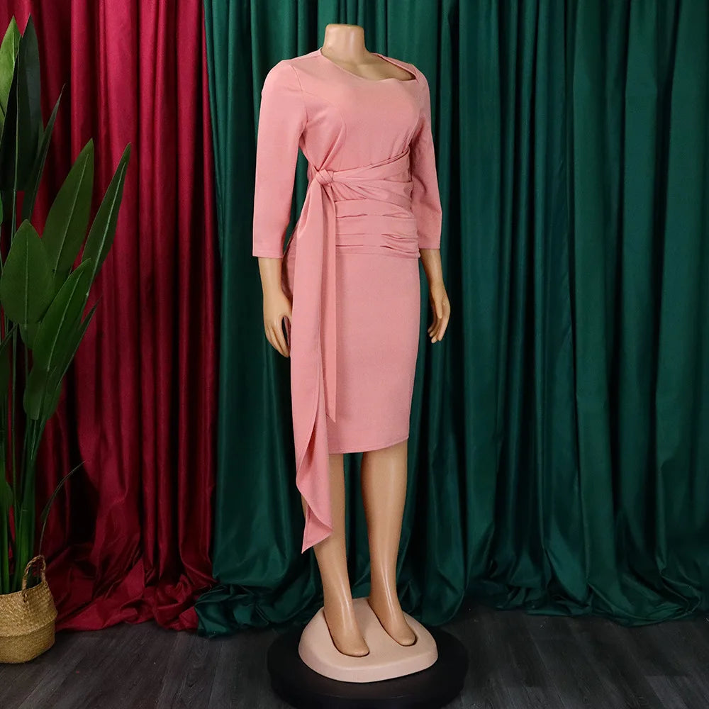 Three-quarter Pleated Dress.