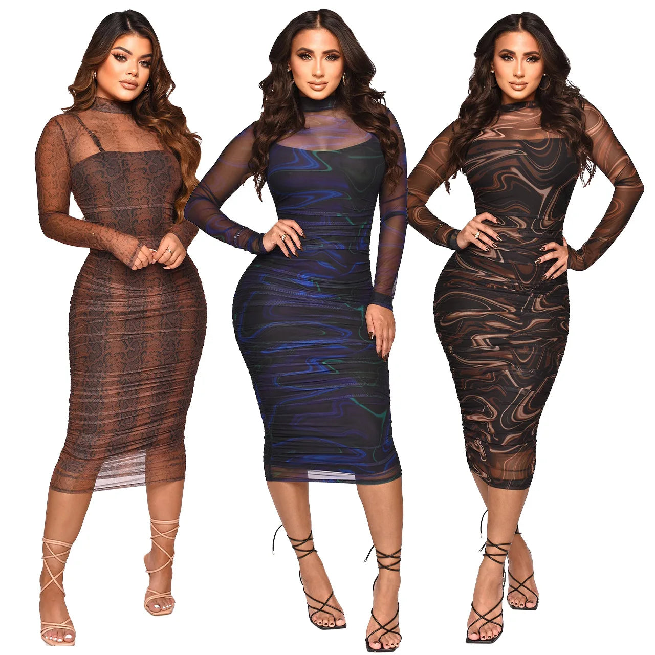 Plus Size Mesh Two-piece Party Dresses