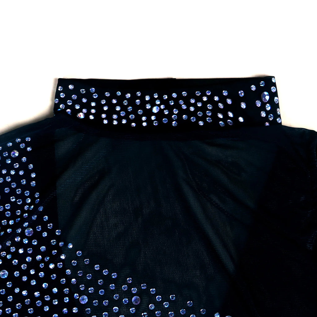 Rhinestone Sheer Luxury Patchwork Long Dress. - Missheko