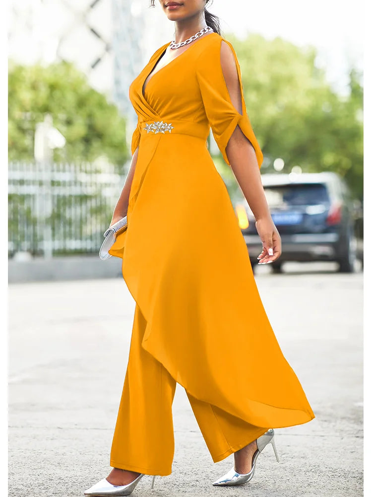 Plus Size Chiffon V-Neck Top Dress