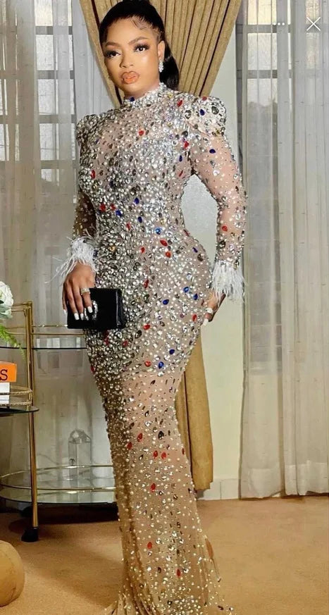 Sparkling Rhinestone Long Dress