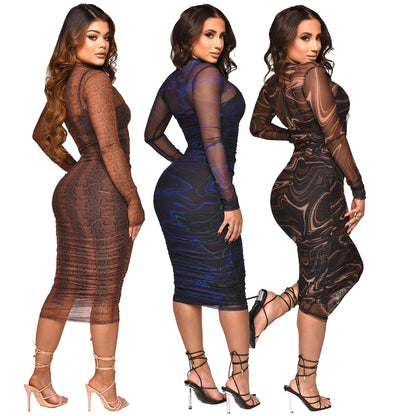 Plus Size Mesh Two-piece Party Dresses