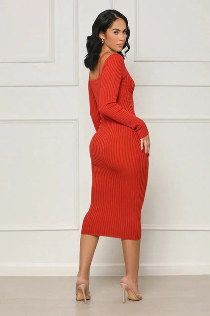 Hollow Knitted Tight Dress.