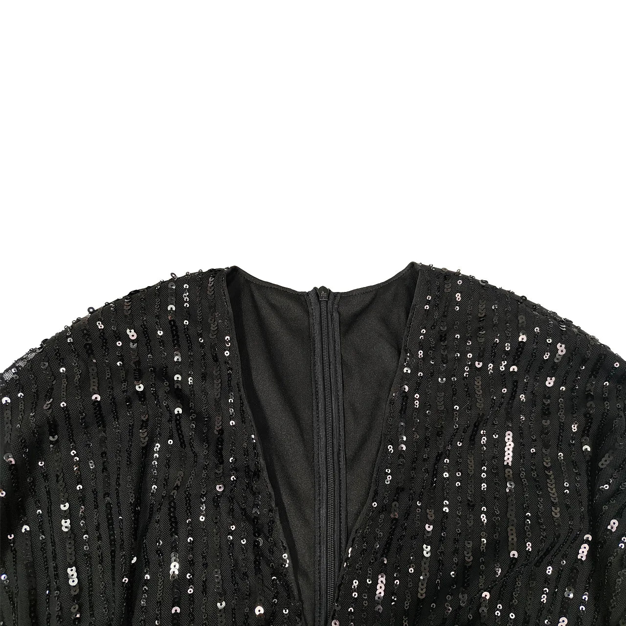 Sequin V Neck Evening Dress.