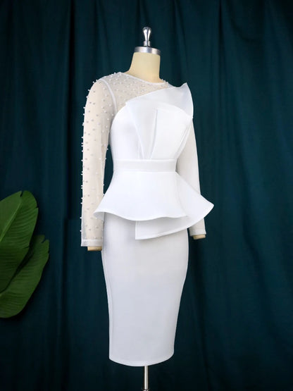 Women White Party Dress.