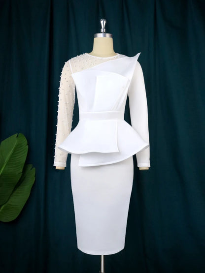 Women White Party Dress.