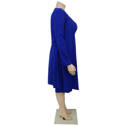 Long Sleeved Cloak Strap Large Bust Dress.