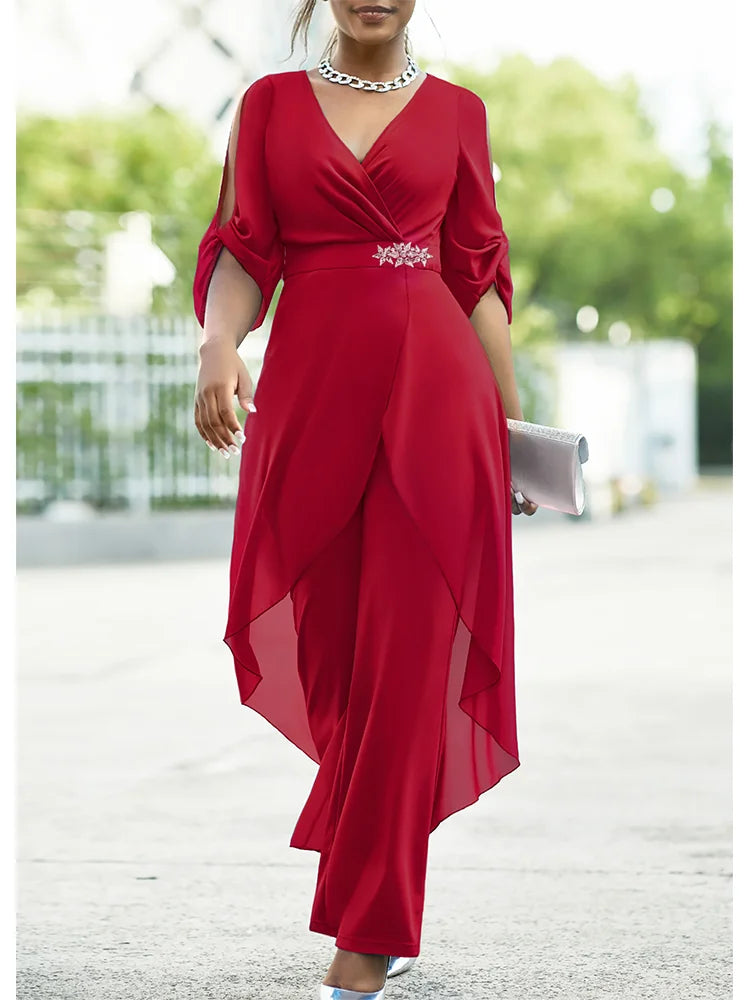 Plus Size Chiffon V-Neck Top Dress