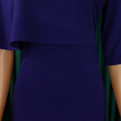 Pencil Skirt Half Sleeves Waist Wrapped Dress.