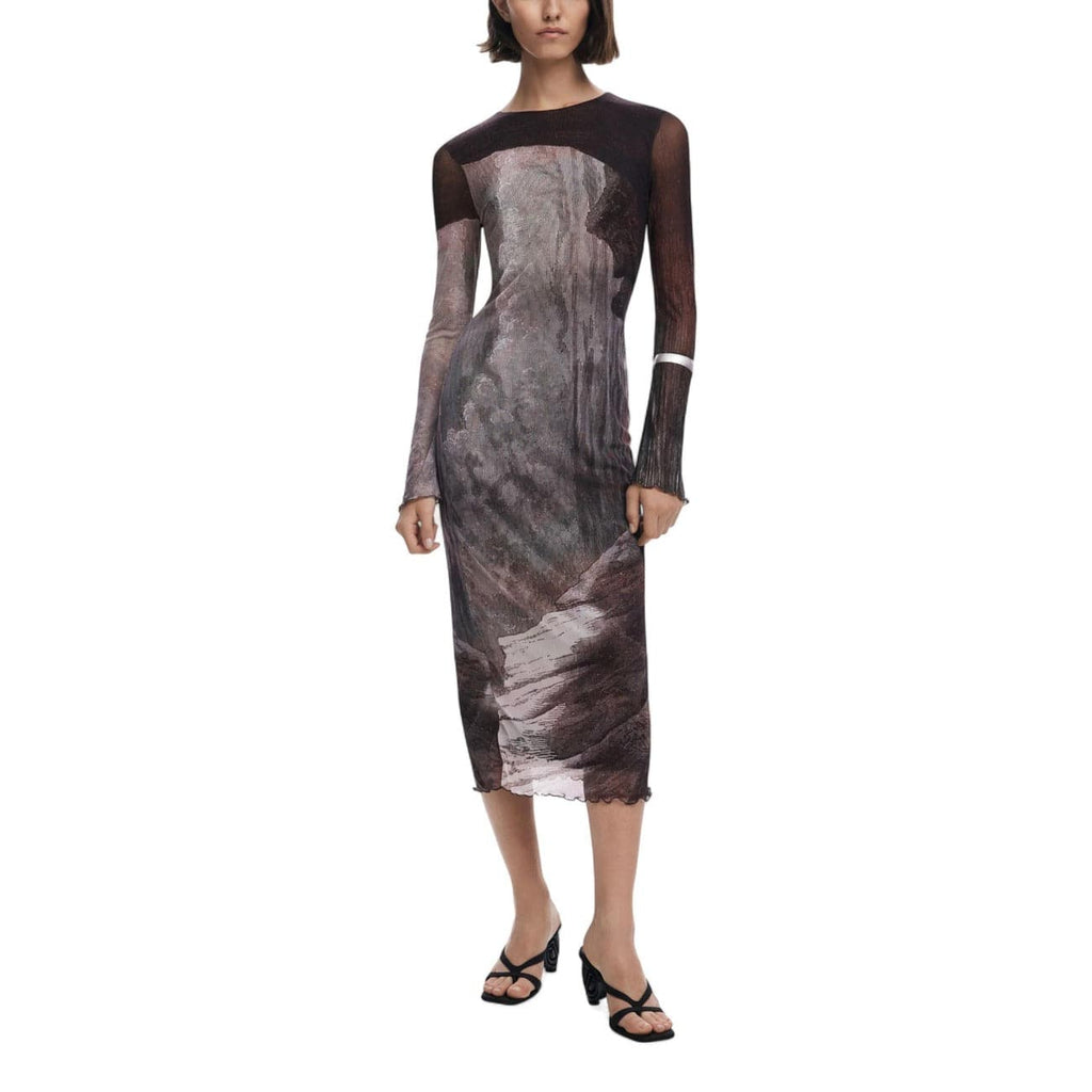 Desigual Clothing Dresses Brown / XS Desigual Tie Dye Women Dress