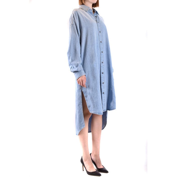 Diesel Clothing Dresses Diesel Casual Midi Dress For Women Light Blue Long Dress