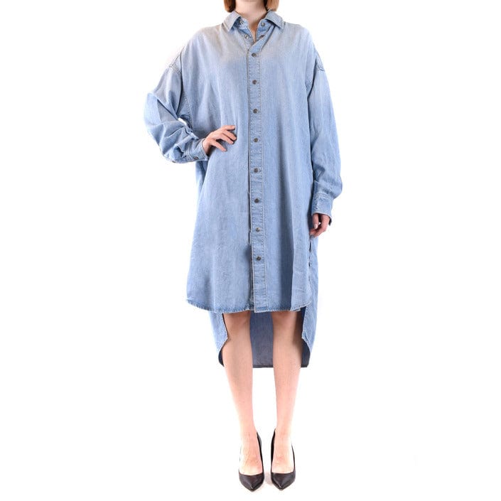 Diesel Clothing Dresses Diesel Casual Midi Dress For Women Light Blue Long Dress