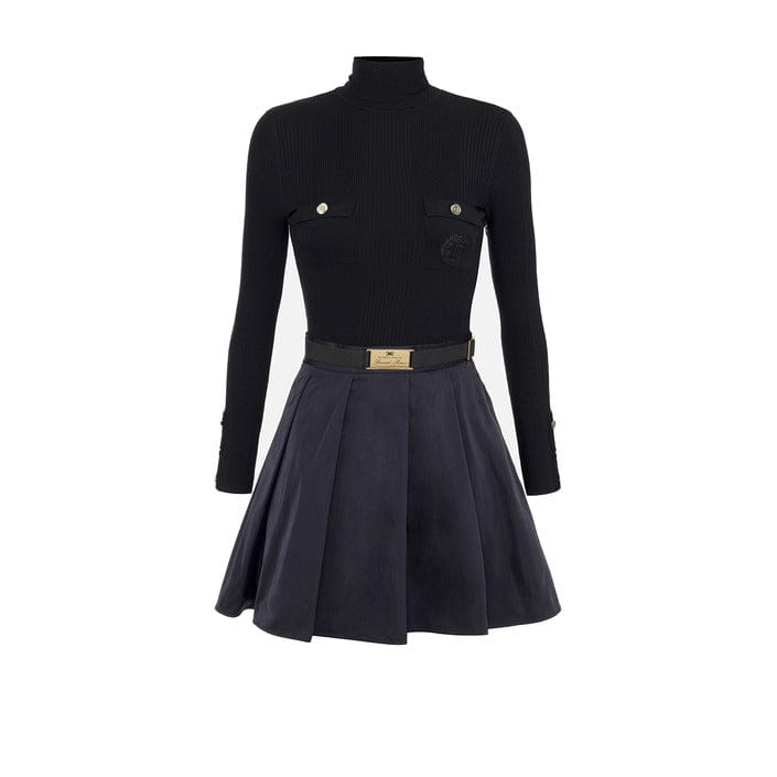 Elisabetta Franchi Clothing Dresses Black / 42_IT Elisabetta Franchi Black Bodycon Jumper Dress