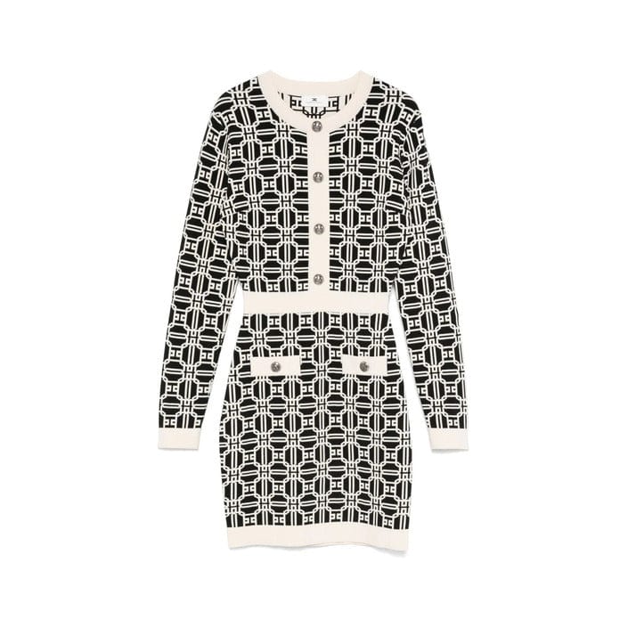 Elisabetta Franchi Clothing Dresses White / 40_IT Elisabetta Franchi Casual White Long Sleeves Maxi Dress