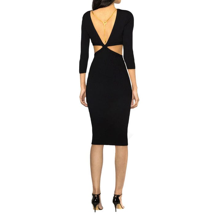 Elisabetta Franchi Clothing Dresses Black / 40_IT Elisabetta Franchi Petite Long Sleeve Black Women Dress