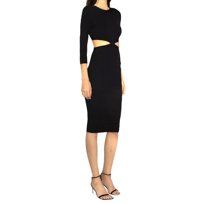 Elisabetta Franchi Clothing Dresses Black / 40_IT Elisabetta Franchi Petite Long Sleeve Black Women Dress