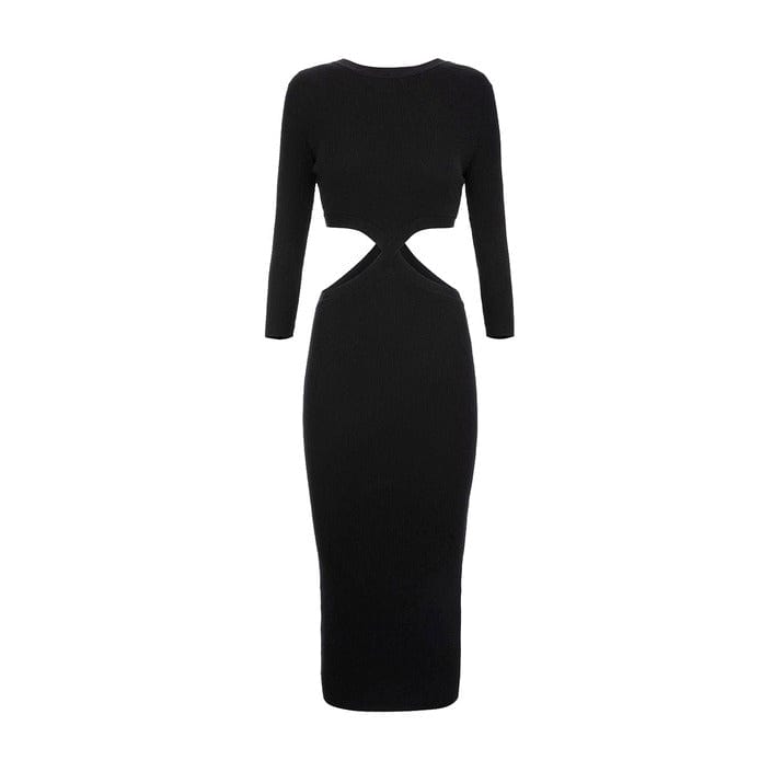 Elisabetta Franchi Clothing Dresses Black / 40_IT Elisabetta Franchi Petite Long Sleeve Black Women Dress
