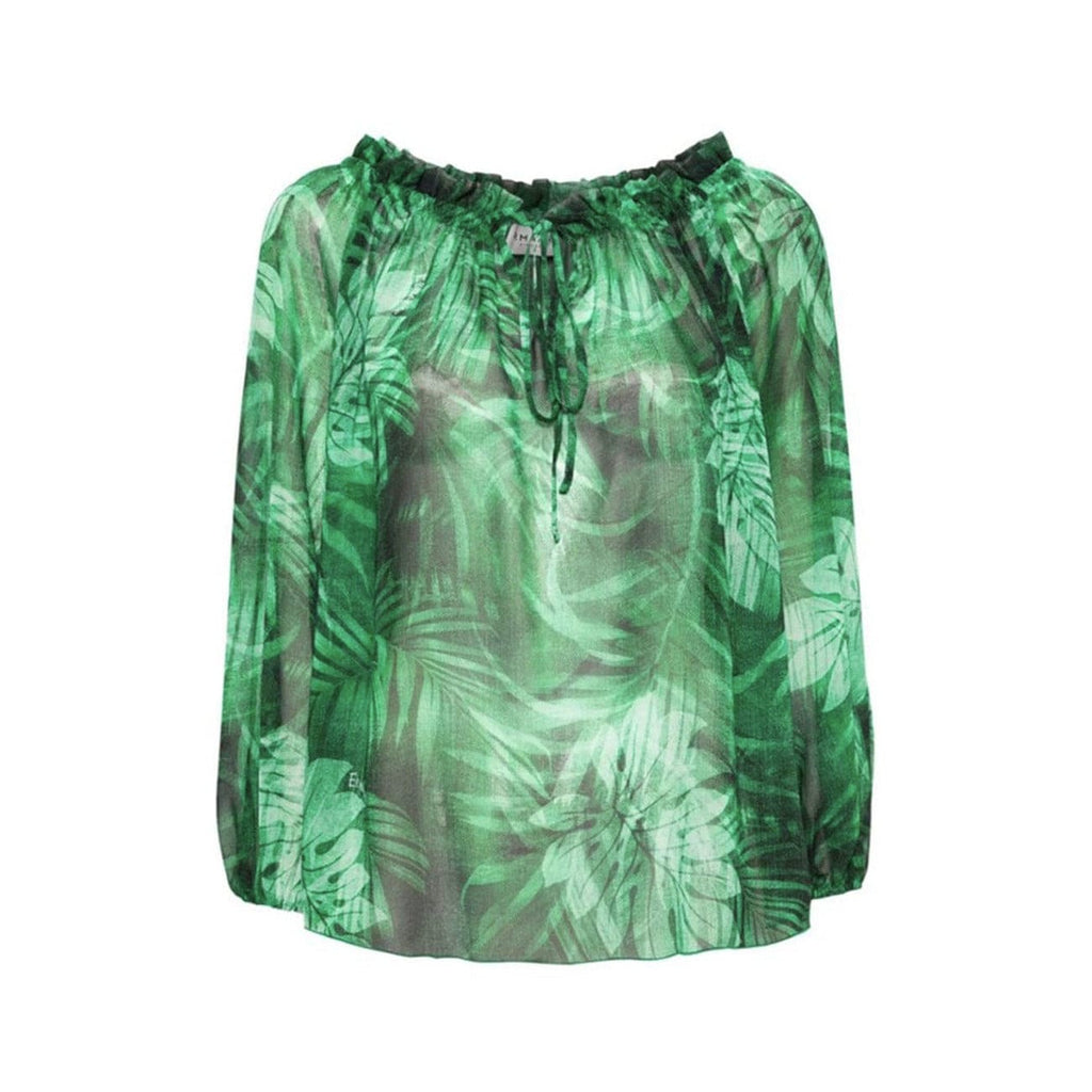 Ermanno Clothing Blouse Green / 42_IT Ermanno Green Long Sleeve Women Blouse