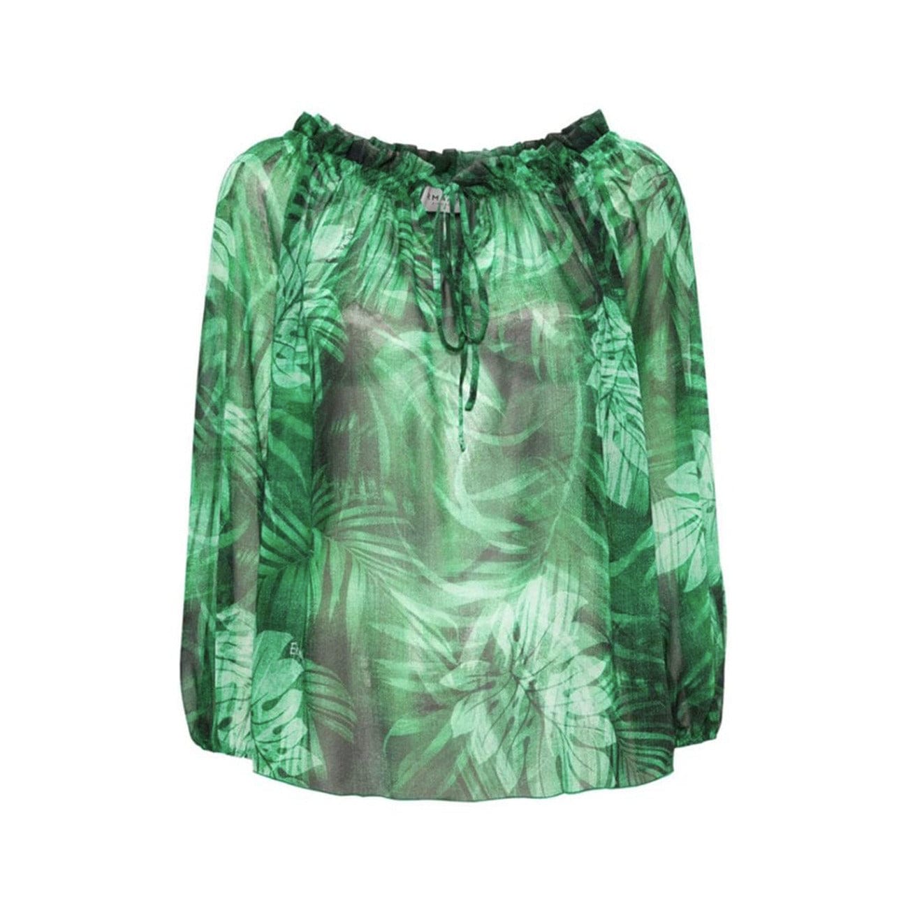 Ermanno Clothing Blouse Green / 42_IT Ermanno Green Long Sleeve Women Blouse