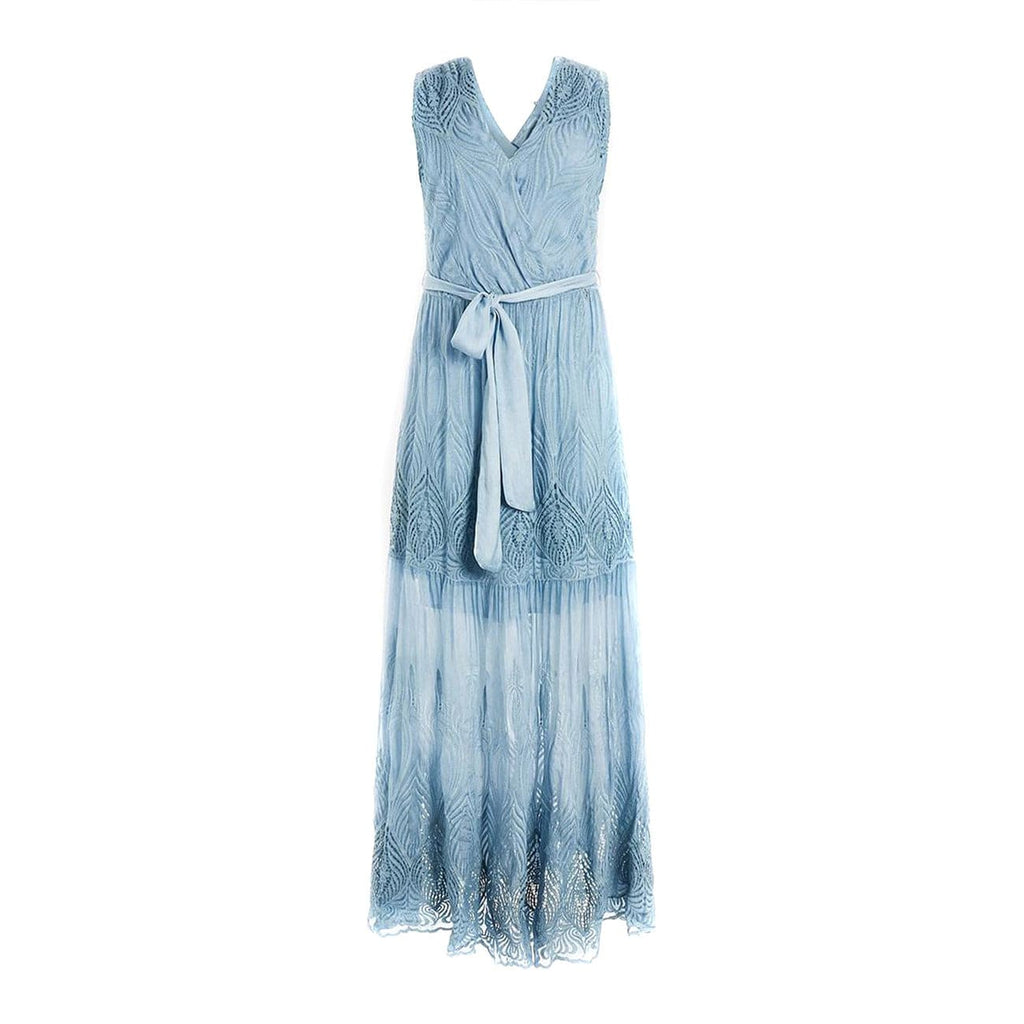 Guess Clothing Dresses Light Blue / S Guess Blue Printed Women Party Dress