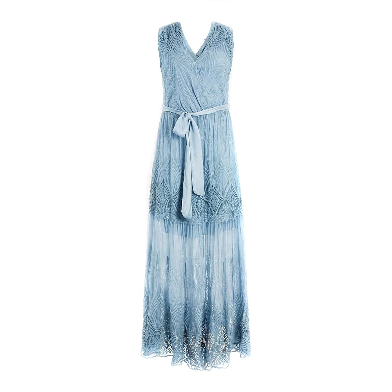 Guess Clothing Dresses Light Blue / S Guess Blue Printed Women Party Dress