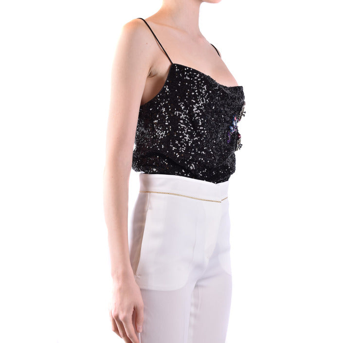 Pinko Summer Tops For Women Black Floral Pattern Top